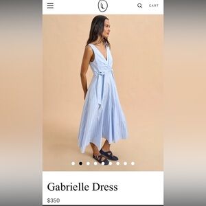 La Ligne Gabrielle Light Blue Striped Maxi Dress Ladies NWT small